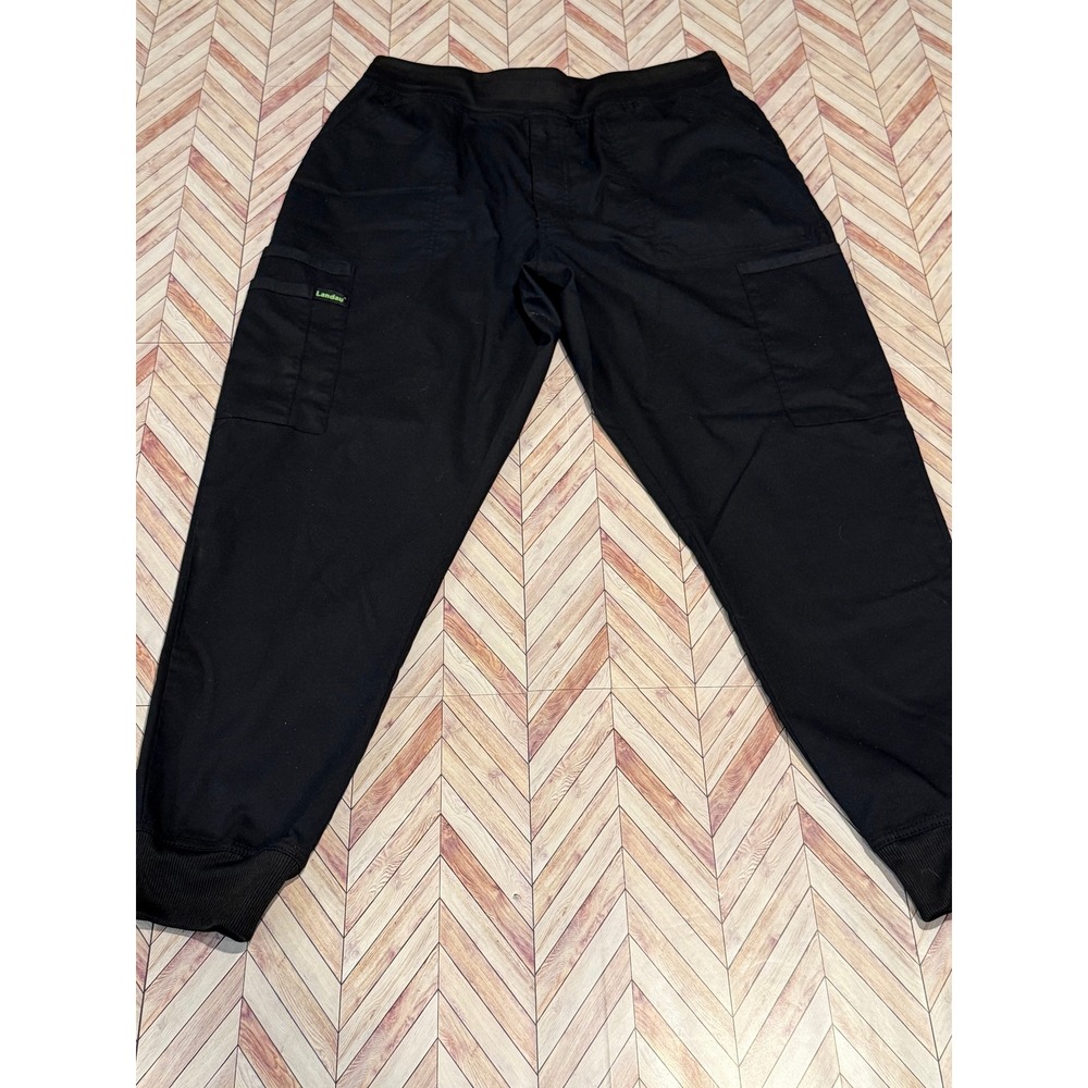 Landau ProFlex Black Jogger Scrub Pants Women's Large Modern Fit Medical